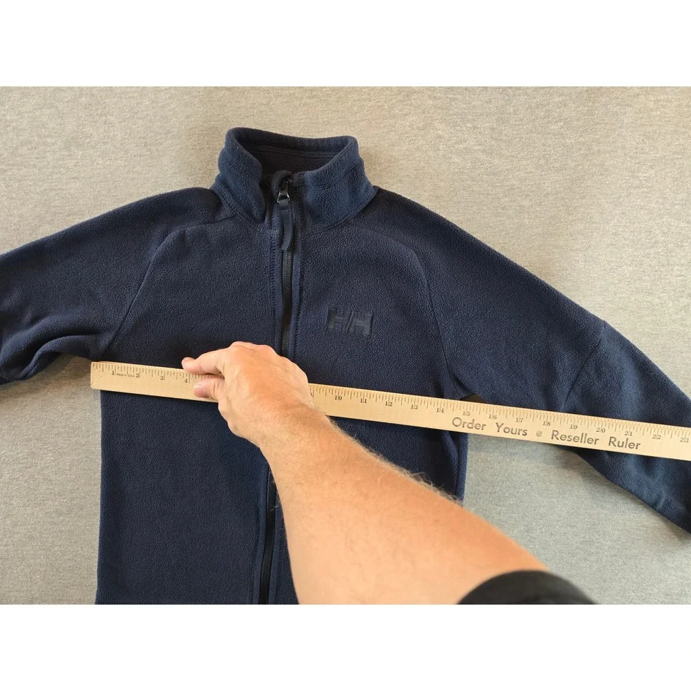Helly Hansen Polartec Fleece Jacket Kids Size 8 Navy Blue Full Zip Mid Layer